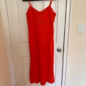 NWOT Old Navy Vibrant Red maxi linen Dress
